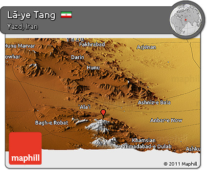 Physical Panoramic Map of Lā-ye Tang