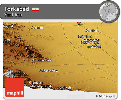 Physical Panoramic Map of Torkābād