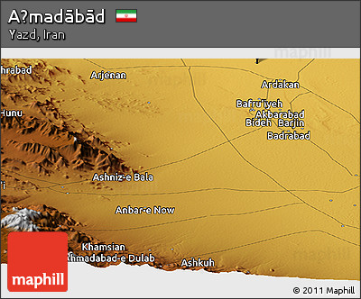 Physical Panoramic Map of Aḩmadābād