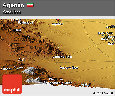 Physical Panoramic Map of Arjenān