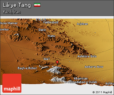 Physical Panoramic Map of Lā-ye Tang