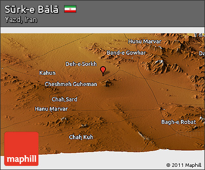 Physical Panoramic Map of Sūrk-e Bālā