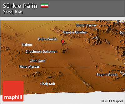 Physical Panoramic Map of Sūrk-e Pā'īn