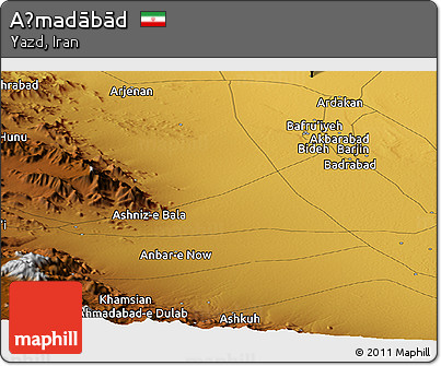 Physical Panoramic Map of Aḩmadābād