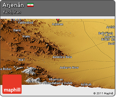 Physical Panoramic Map of Arjenān