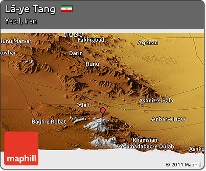 Physical Panoramic Map of Lā-ye Tang