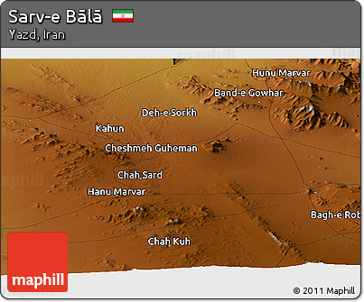 Physical Panoramic Map of Sarv-e Bālā