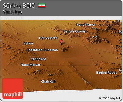 Physical Panoramic Map of Sūrk-e Bālā