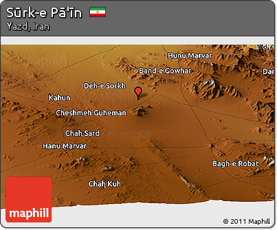 Physical Panoramic Map of Sūrk-e Pā'īn