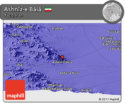 Political Panoramic Map of Ashnīz-e Bālā