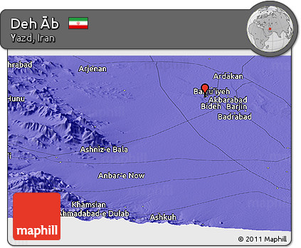 Political Panoramic Map of Deh Āb