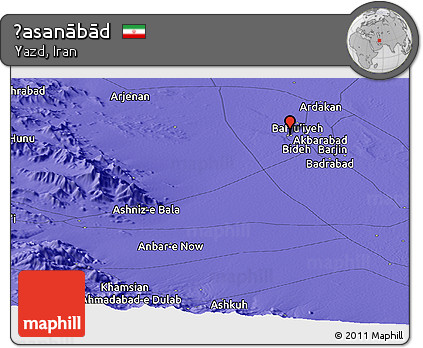 Political Panoramic Map of Ḩasanābād