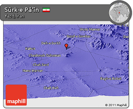 Political Panoramic Map of Sūrk-e Pā'īn
