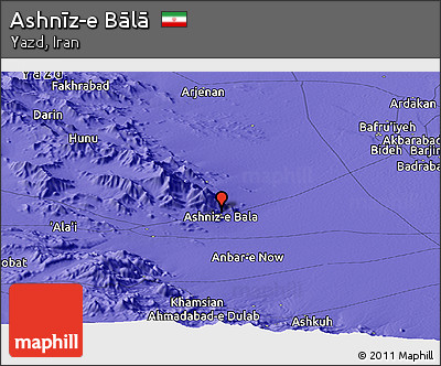 Political Panoramic Map of Ashnīz-e Bālā