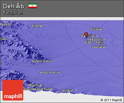 Political Panoramic Map of Deh Āb