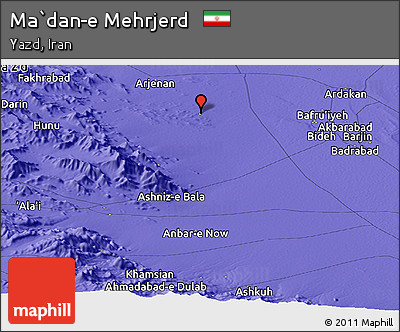 Political Panoramic Map of Ma`dan-e Mehrjerd