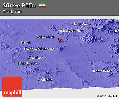 Political Panoramic Map of Sūrk-e Pā'īn