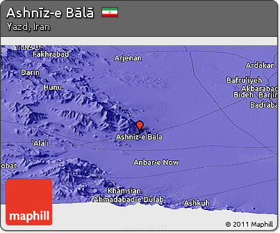 Political Panoramic Map of Ashnīz-e Bālā