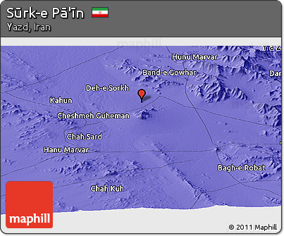 Political Panoramic Map of Sūrk-e Pā'īn