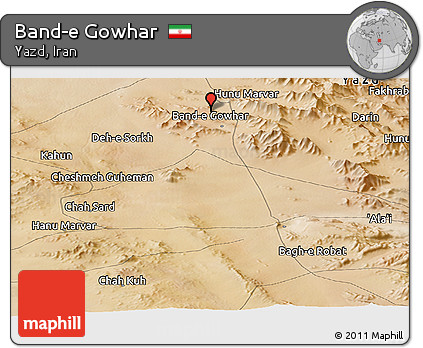 Satellite Panoramic Map of Band-e Gowhar