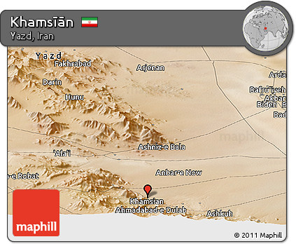Satellite Panoramic Map of Khamsīān