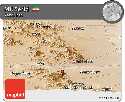 Satellite Panoramic Map of Mīl Sefīd