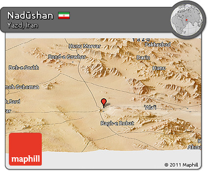 Satellite Panoramic Map of Nadūshan