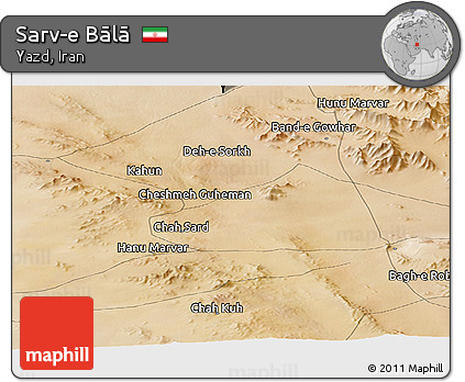 Satellite Panoramic Map of Sarv-e Bālā