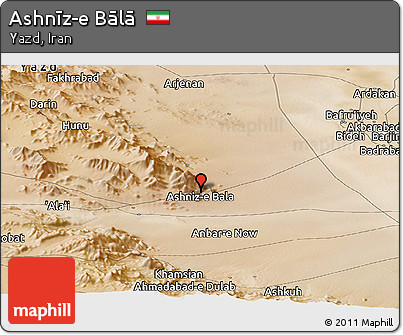 Satellite Panoramic Map of Ashnīz-e Bālā