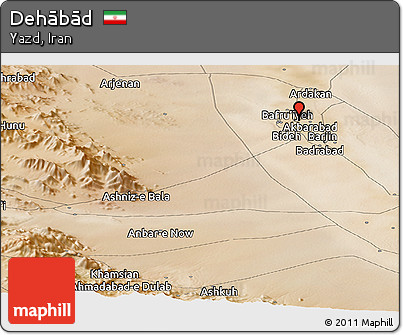 Satellite Panoramic Map of Dehābād