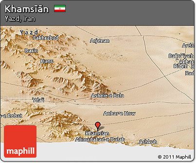 Satellite Panoramic Map of Khamsīān