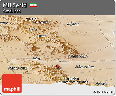 Satellite Panoramic Map of Mīl Sefīd