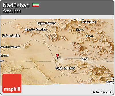 Satellite Panoramic Map of Nadūshan