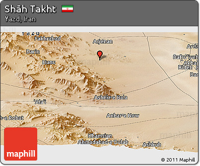 Satellite Panoramic Map of Shāh Takht