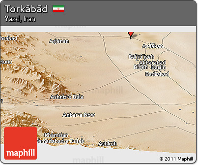 Satellite Panoramic Map of Torkābād