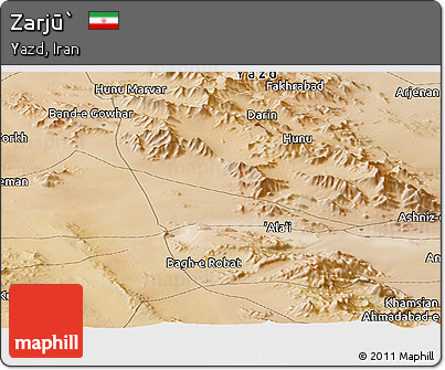 Satellite Panoramic Map of Zarjū`