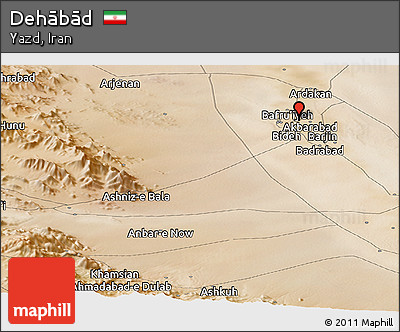 Satellite Panoramic Map of Dehābād