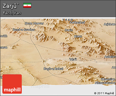 Satellite Panoramic Map of Zarjū`