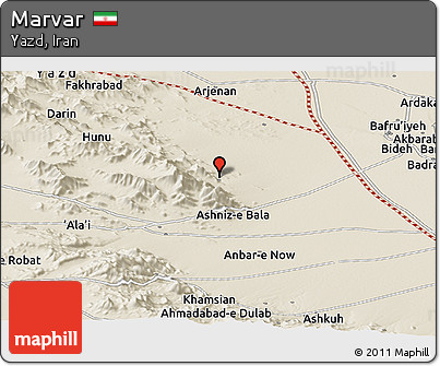 Shaded Relief Panoramic Map of Marvar