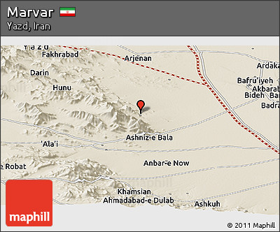 Shaded Relief Panoramic Map of Marvar
