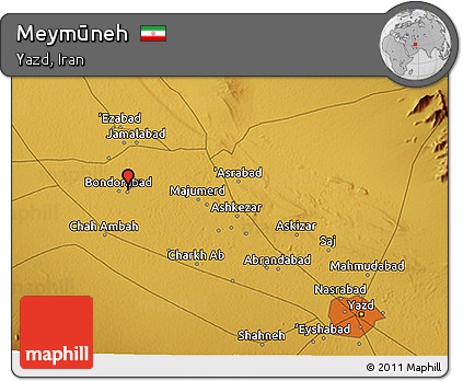 Physical 3D Map of Meymūneh