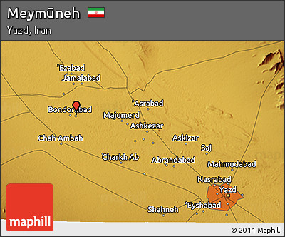 Physical 3D Map of Meymūneh