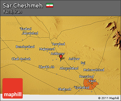 Physical 3D Map of Sar Cheshmeh