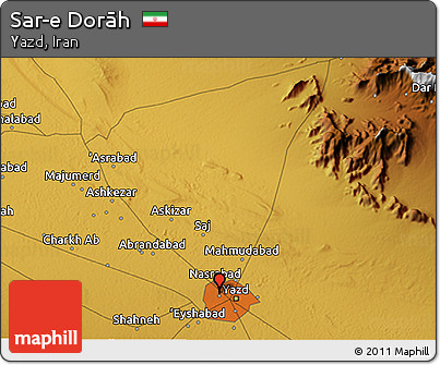 Physical 3D Map of Sar-e Dorāh