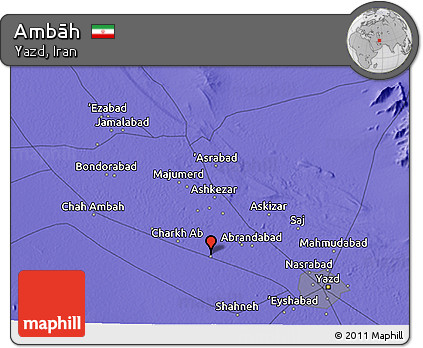 Political 3D Map of Ambāh