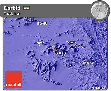 Political 3D Map of Darbīd