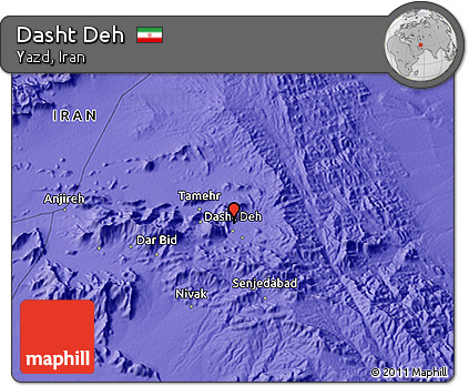 Political 3D Map of Dasht Deh