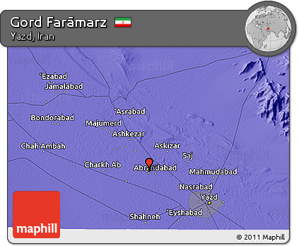 Political 3D Map of Gord Farāmarz