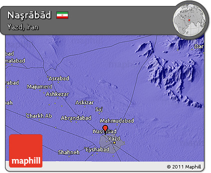 Political 3D Map of Naşrābād