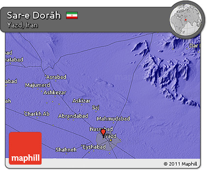 Political 3D Map of Sar-e Dorāh